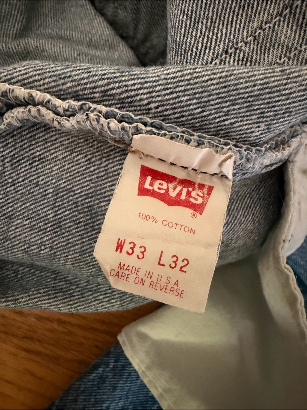 Vintage Levi's 501 USA made Jeans tagged 33x32 actual 30.5x30 - Picture 5 of 7